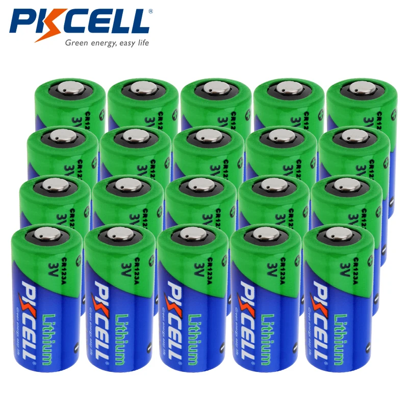 20 штук * PKCELL CR123A CR123 CR 123 123A 16340 CR17345 17345 3V литиевая фото Батарея 1500 мА ч для Камера|photo