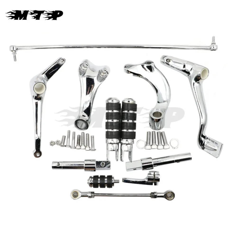 Chrome Forward Controls Complete Kit with Pegs Levers Linkage For