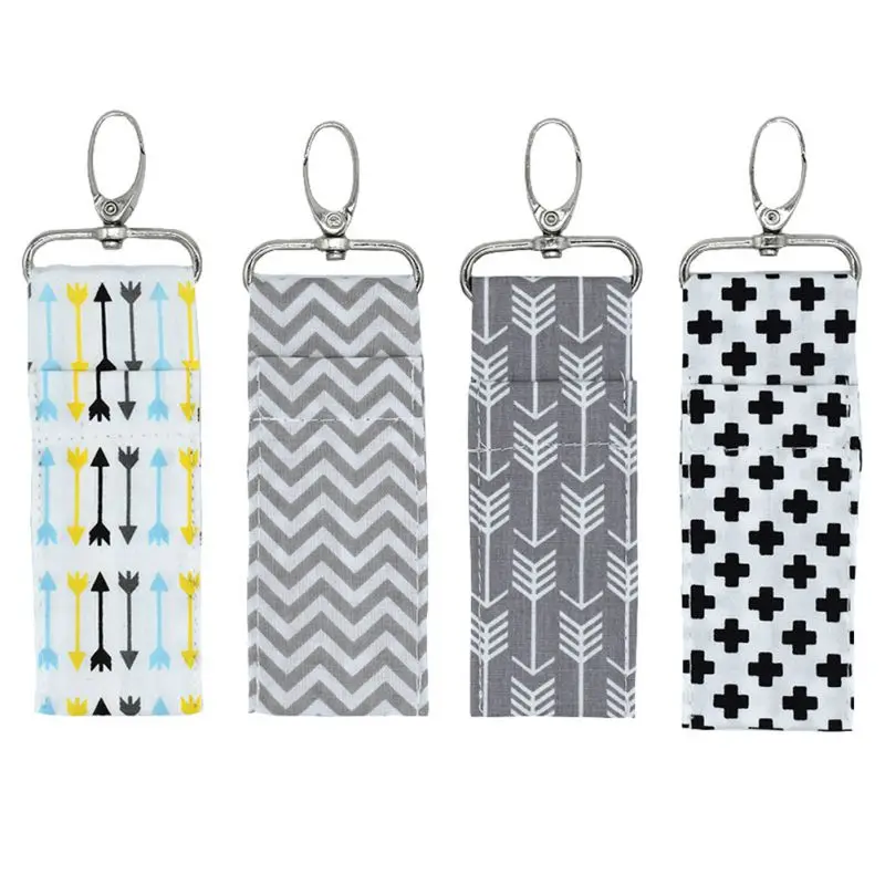 

European style Wave Lipstick Storage Bags With Key Ring Lipstick Key Chain Lip Balm Holder Gift