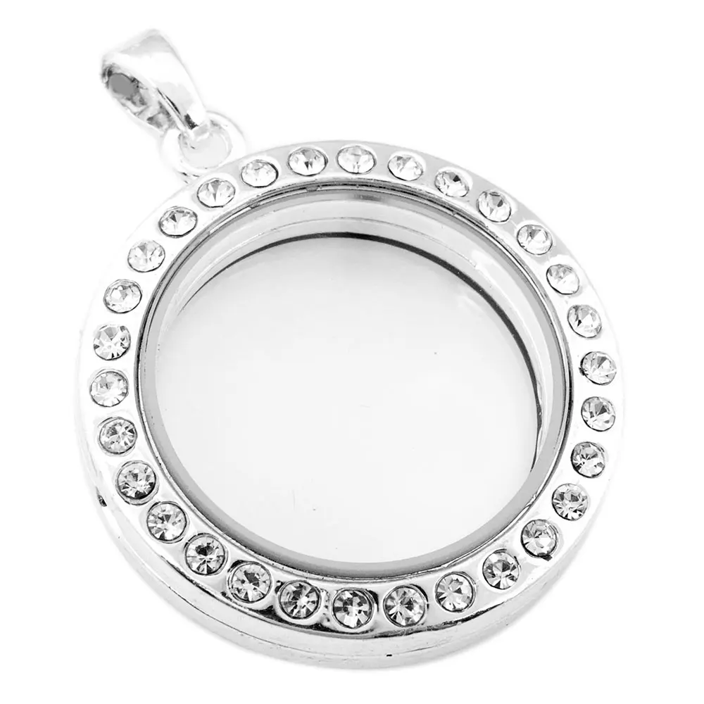 J00002 mix color metal Round floating bead charm locket snap