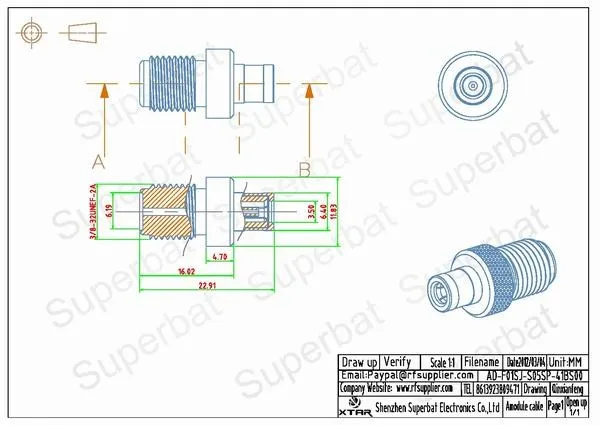 Superbat 5 шт. SMB-F RF адаптер SMB штекер F Женский Джек прямой коаксиальный разъем