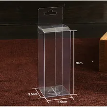 50 шт. 3.5*3.5*9 см из прозрачного пластика ПВХ окна крюк упаковочные коробки для подарка/телефон/ конфеты/косметика/Craft квадрат прозрачного ПВХ коробке