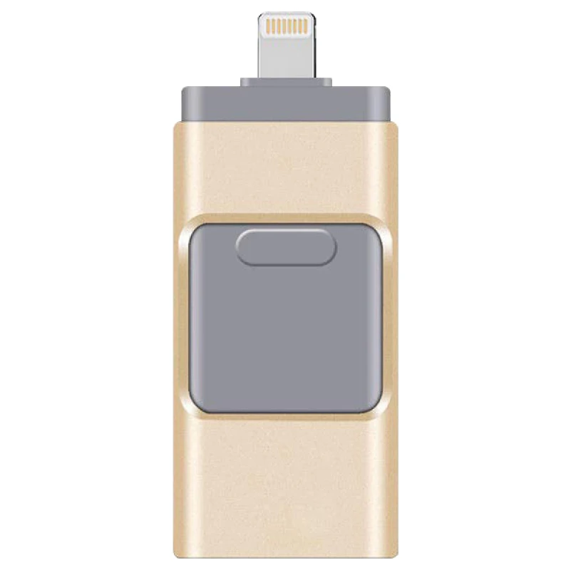 Флеш-накопитель 128 Гб 64 ГБ 32 ГБ 16 ГБ металлический USB OTG iFlash drive HD USB флеш-накопители для iPhone iPad iPod iOS Android Phone - Цвет: Gold