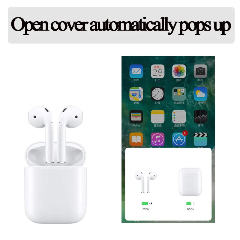 

LK-TE9 Bluetooth earphone 5.0 with pop-up window function connection Smart touch wireless headset Support wireless charging