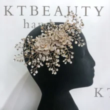 Горный хрусталь серебро/золото на заказ большая тиара головное украшение ручной работы королевская свадебная одежда Корона аксессуар для женщин ювелирные изделия