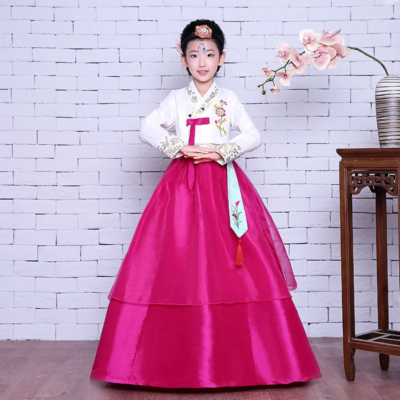 High Quality Children Korean Hanbok Kids Party Hanbok Dress for Wedding Girl Korean Traditional Dress for Stage Performance 89