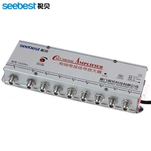 2018 new high quality 1 IN 8 OUT 8 WAY 20 db Cable TV signal amplifier low noise RF amplifier LNA for TV receiver BOX