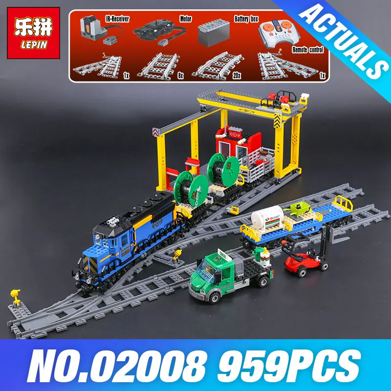 

Lepin 02008 The Cargo Train Set Genuine 959Pcs City Series 60052 Building Blocks Bricks Educational Toys Children Christmas Gift