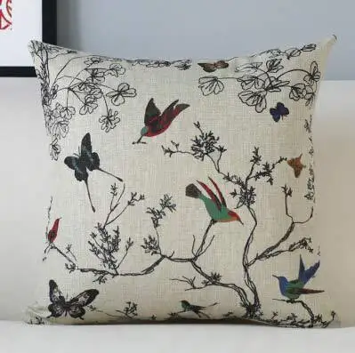 Американская неоклассическая Цветочная подушка с птицей s, элегантная Геометрическая подушка, подушка диван для оформления дома подушки - Цвет: B