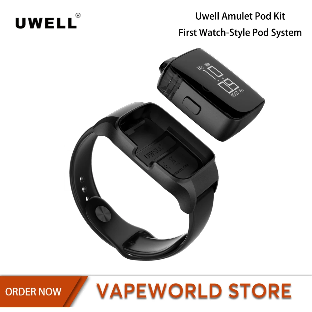 

Pre Original Uwell Amulet Pod System Kit E Cig with 2ml Refillable Pod Built-in 370mAh battery Watch-style Pod System Vape Kit