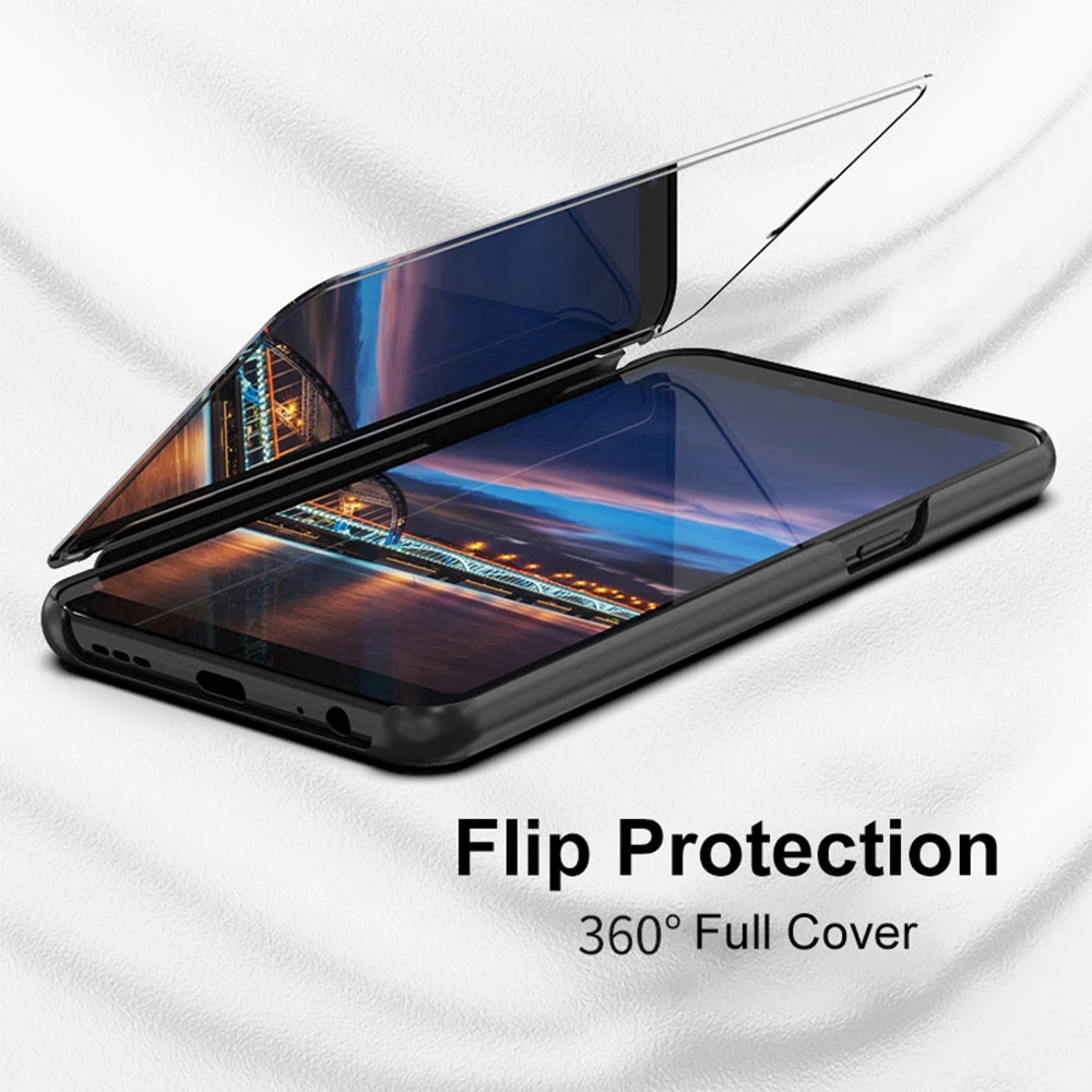 Чехол книжка с полным покрытием для Huawei Y7 Pro Prime Y6 Y9 2019 чехол подставка зеркальный