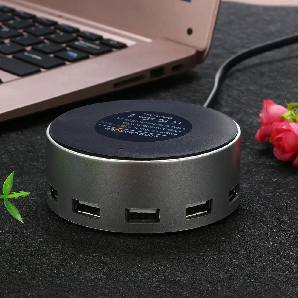 

6-Port USB Charger Desktop Charging Quick Charge Smart Power-Off QC 4.0 3.0 Quick Charger PD 3.0 Fast Charger for iPhone