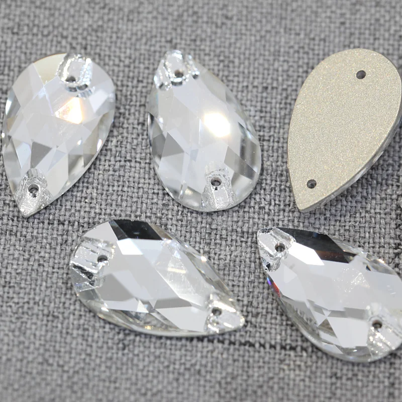 Высокое качество AAAA стеклянный кристалл в форме слезы AB пришить стразы блестящие стразы для шитья алмазов для свадебного платья B3378