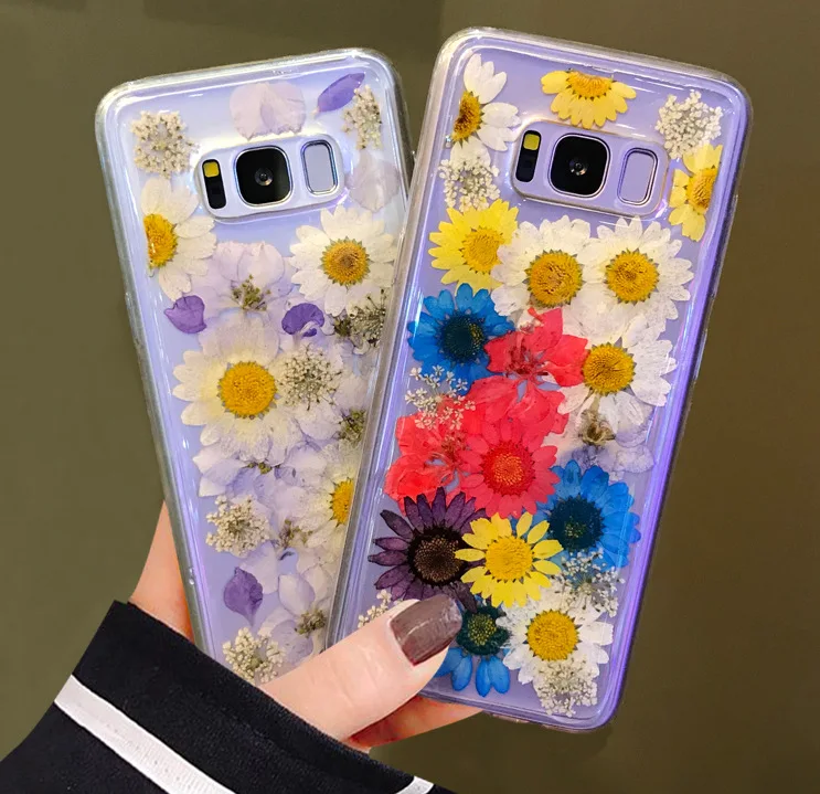 Красивый чехол с натуральным прессованным цветком для iPhone XR X XS Max 6 6S Plus 7 8