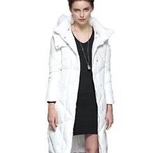 Высокое качество, европейский стиль, пуховик, длинный, толстый, роскошный, 90%, белый утиный пух, пальто для женщин, зимняя куртка для женщин, WUJ0961