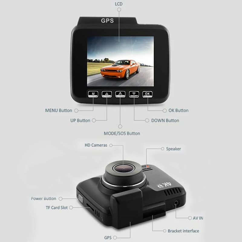 Bluavido 4K 2160P видеорегистратор GPS трекер WDR с функцией ночного видения IMX323 Novatek 96660