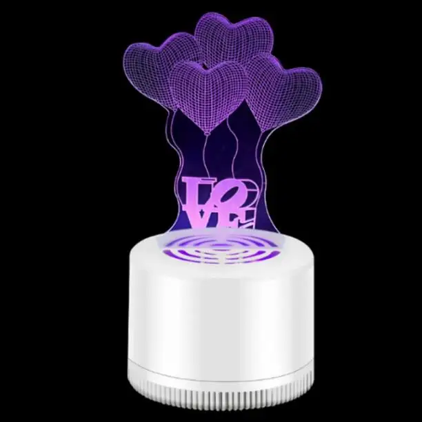 Креативный 3D декор, москитная убийца, USB зарядка, москитная убийца, лампа, Фотокатализ, немой, домашний светодиодный, Москитная лампа, без излучения - Цвет: 1