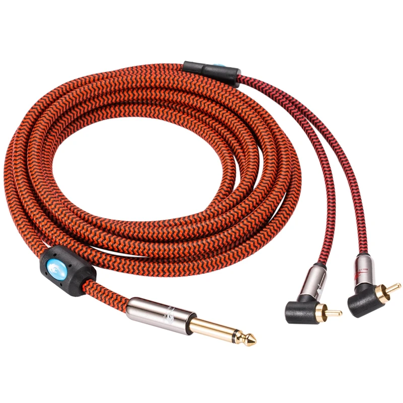 Аудио кабель с моно разъемом 6 35 мм 1/4 дюйма на двойной Угловой RCA Hifi Bess гитарный
