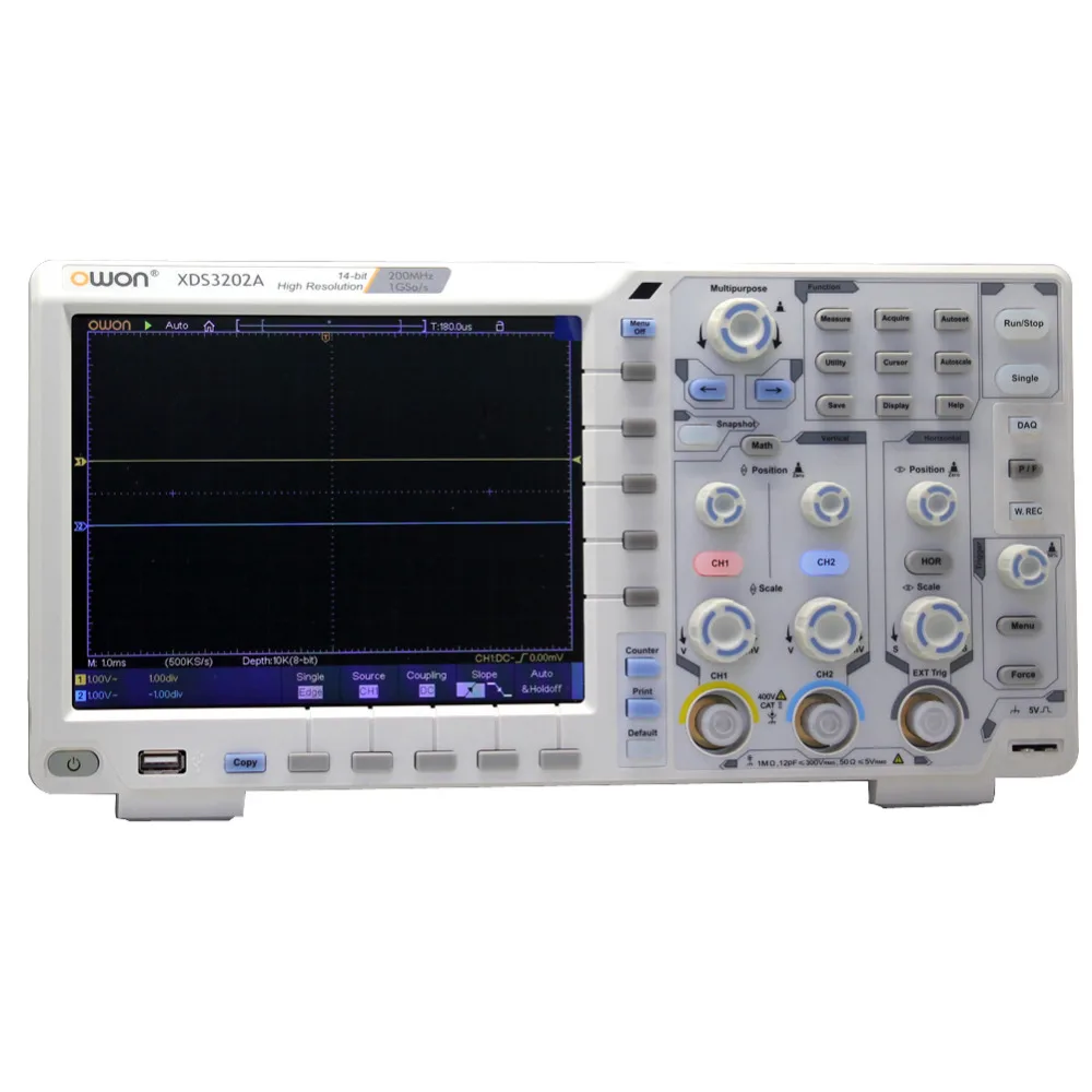 OWON XDS XDS3202A Measurement 200Mhz 1G Storage Oscilloscope 12 bits ADC 40M re Optional OWON XDS XDS3202A Measurement 200Mhz 1G Storage Oscilloscope 12 bits ADC 40M re Optional