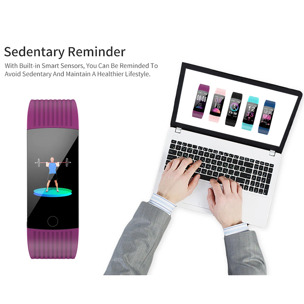 Teamyo Q18 Smart Band IP68 Водонепроницаемый спортивный автоматизированный браслет Фитнес трекер умный Браслет монитор сердечного ритма браслет