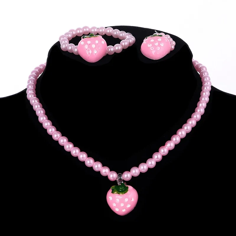 Fashion Children/'s jewelry Girls sweet wild Imitation Pearls Necklace Bracelet