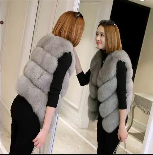 Fluffy Gilet Taille Gilets Moelleux Manteau La Vestes De D'hiver Fourrure Femme Fausse 2018 Femmes Z12 Plus Faux Artificielle 0nqFZ01