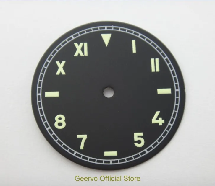 

37.5mm GEERVO fashion sterile luminous Number black dial fit 6497 movement Men's watch dial 07A