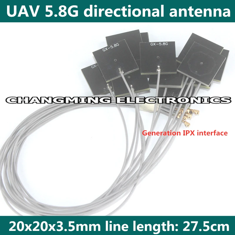UAV 5.8G directional antenna 20x20x3.5mm generation ipx line length 27.5cm(Free Shipping)5PCS UAV 5.8G directional antenna 20x20x3.5mm generation ipx line length 27.5cm(Free Shipping)5PCS