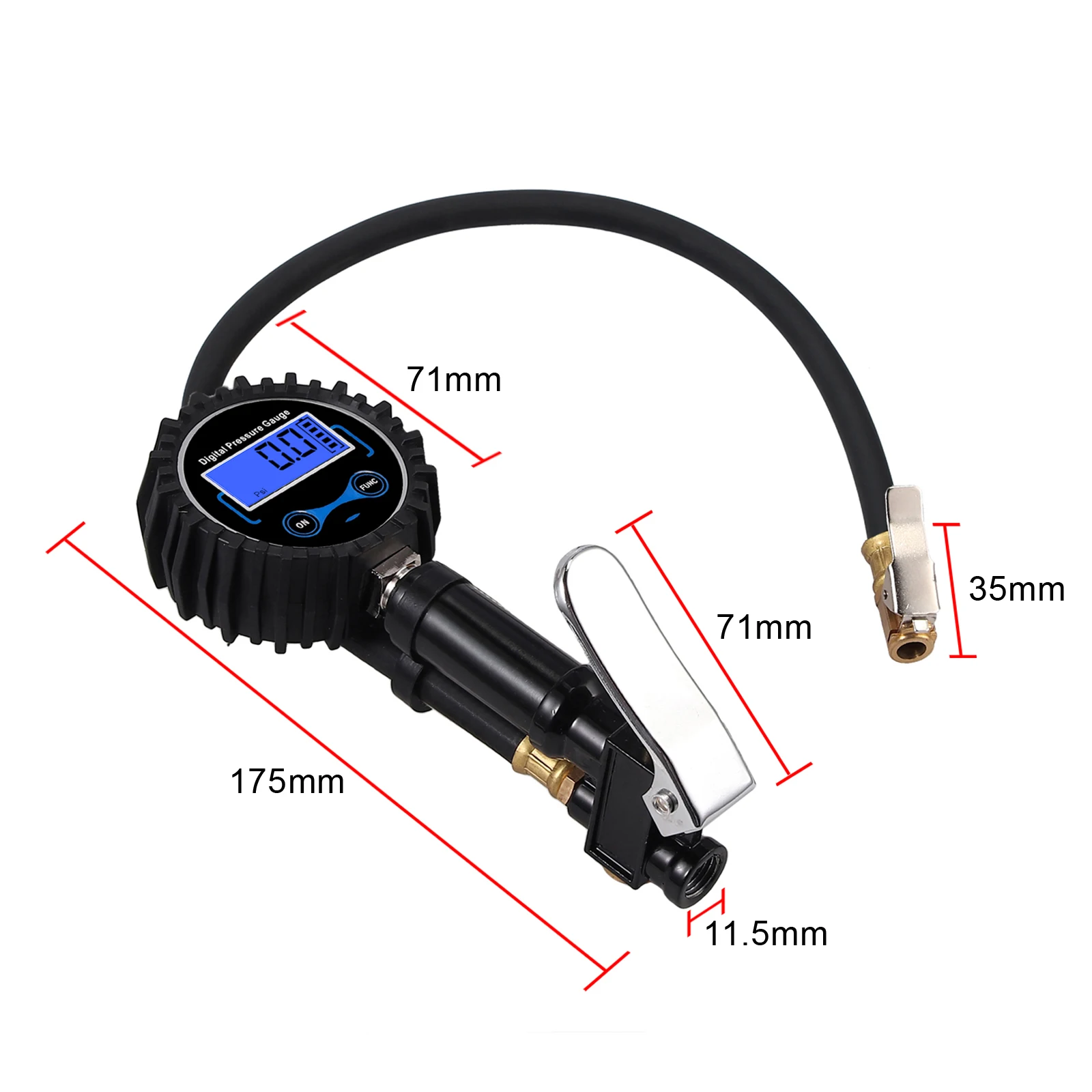 Neoteck цифровой шинный насос 0 200psi с манометром 4 колпачками клапанов США ЕС