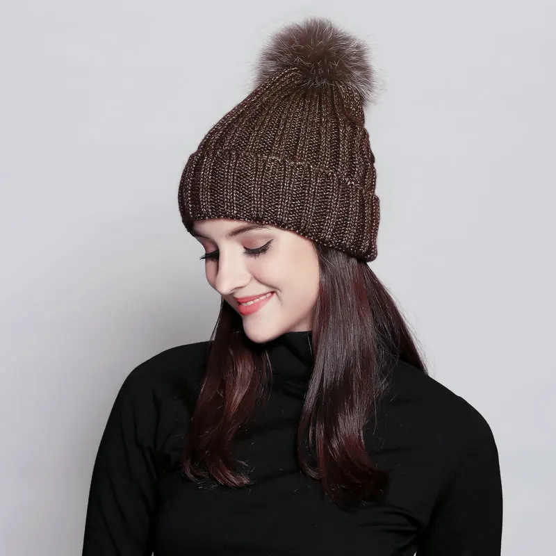 Повседневная Кепка с помпоном gorros Толстая однотонная Лыжная Женская кепка