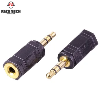 

50pcs 3poles Stereo 1/8" 3.5mm Plug to 1/8" 3.5mm Jack Audio Wire Connector Gold Plated 3.5mm male plug+black plastic shell