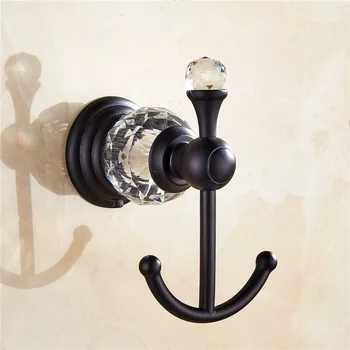 

AUSWIND Antique Zinc Alloy Coat Hook Crystal Black Oil Bronze Wall Mounted Towel Hooks 2 Hangers Bathroom Hardware Sets BL5