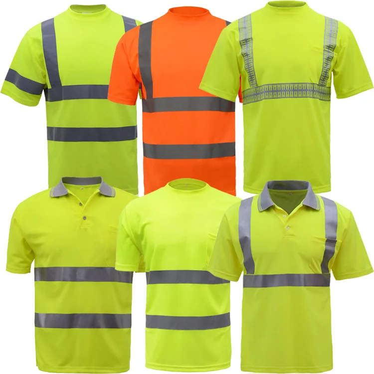 Acheter Été Haute visibilité chemise de travail de sécurité respirant vêtements de travail de sécurité réfléchissant t shirt polo de sécurité livraison gratuite