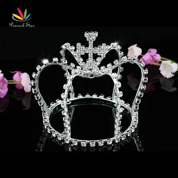 

Peacock Star Bridal Wedding Princess Flower Girl Sparkling Crystal Full Circle Round Mini Tiara Crown CT1539