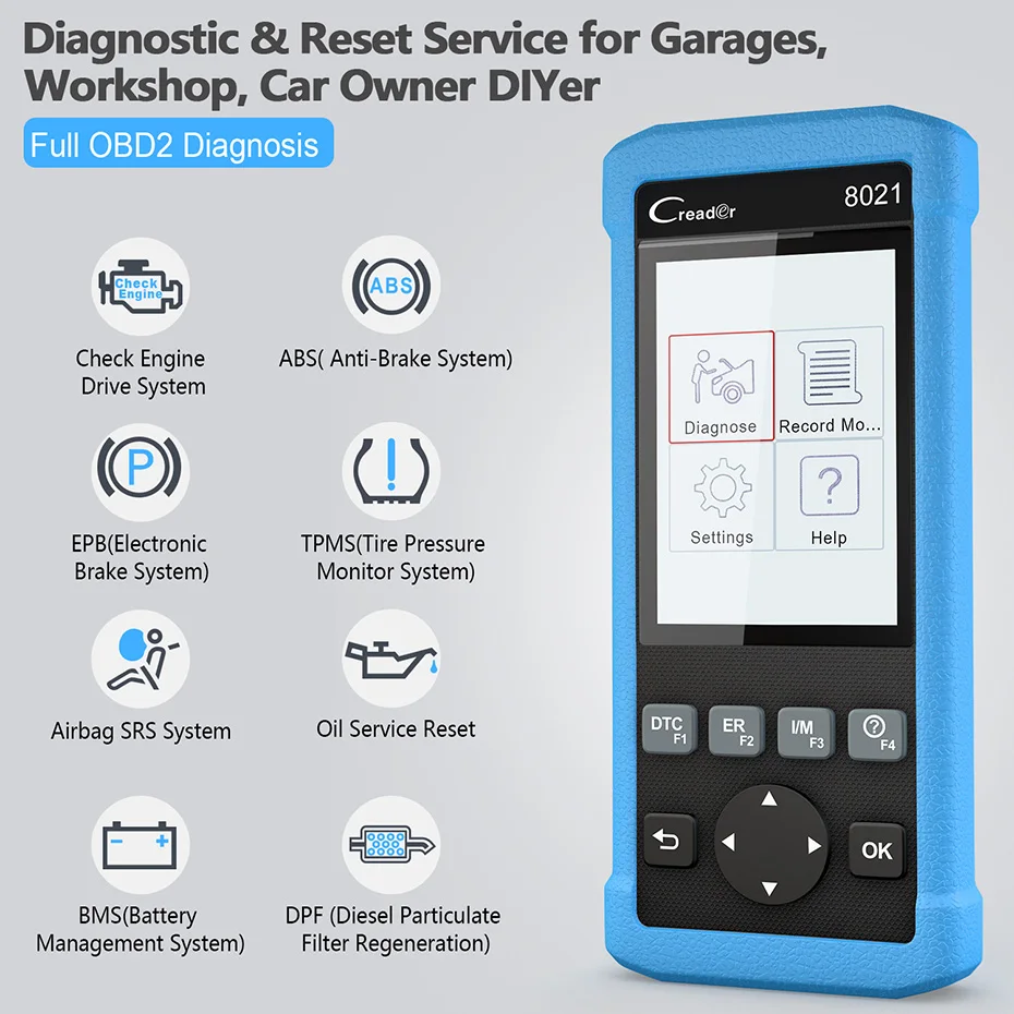 Launch CR8021 OBD2 автомобильный сканер диагностический инструмент DPF регенерирующий сброс масла ABS подушка безопасности TPMS BMS EPB Sytem OBD 2 инструмент сканирования