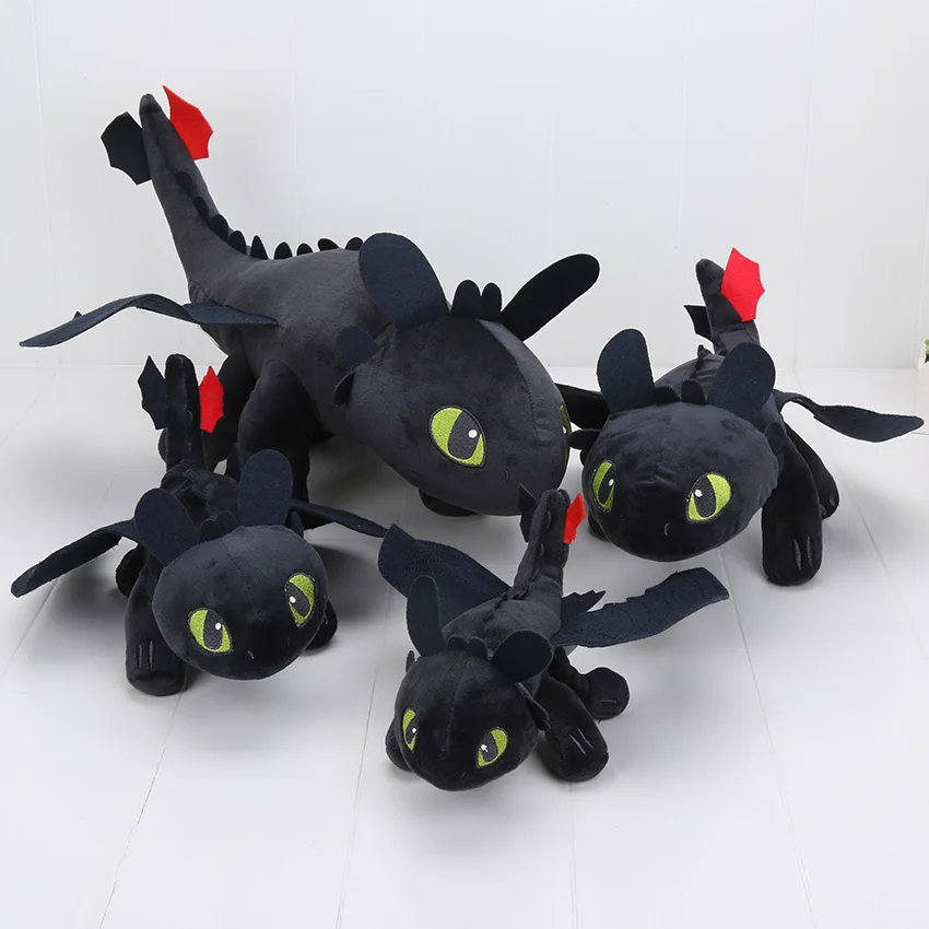 

55cm/40cm/33cm/22cm How to Train Your Dragon Toothless Night Fury light fury Plush Doll Soft Stuffed Toy can choose