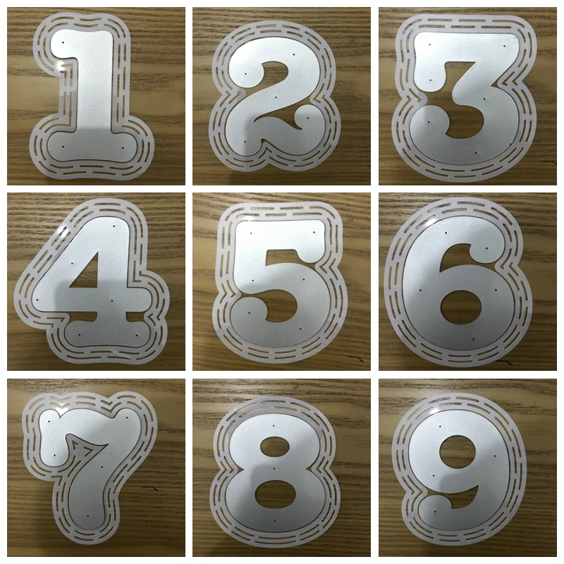 

0-9 Numbers Metal Cutting Dies With Plastic Stencils for DIY Scrapbooking Photo Album Decorative Embossing Card Crafts Die Cut