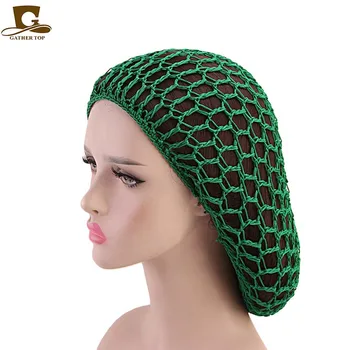 

Soft Rayon Snood hat Hair Net Crocheted Hair Net cap mix colors dropshipping