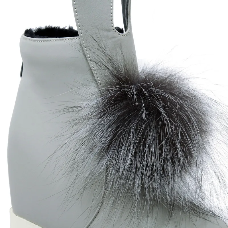 Airfour New Fur Ball Charms Shoes Woman High Heels Ankle Boots for Women Winter Warm Shoes 3 Colors White Shoes Fashion Boots Airfour New Fur Ball Charms Shoes Woman High Heels Ankle Boots for Women Winter Warm Shoes 3 Colors White Shoes Fashion Boots