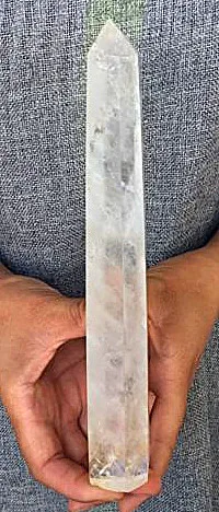 

250mm Natural Clear Quartz Obelisk Crystal Wand Point Healing++++