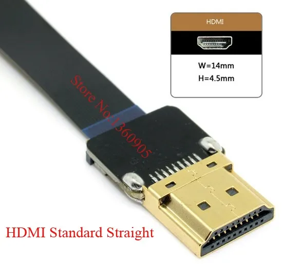 40 см/50 см/60 см ультра тонкий HDMI кабель Тип D Micro правый угол 90 градусов к HDMI тип A прямой плоский кабель FPV