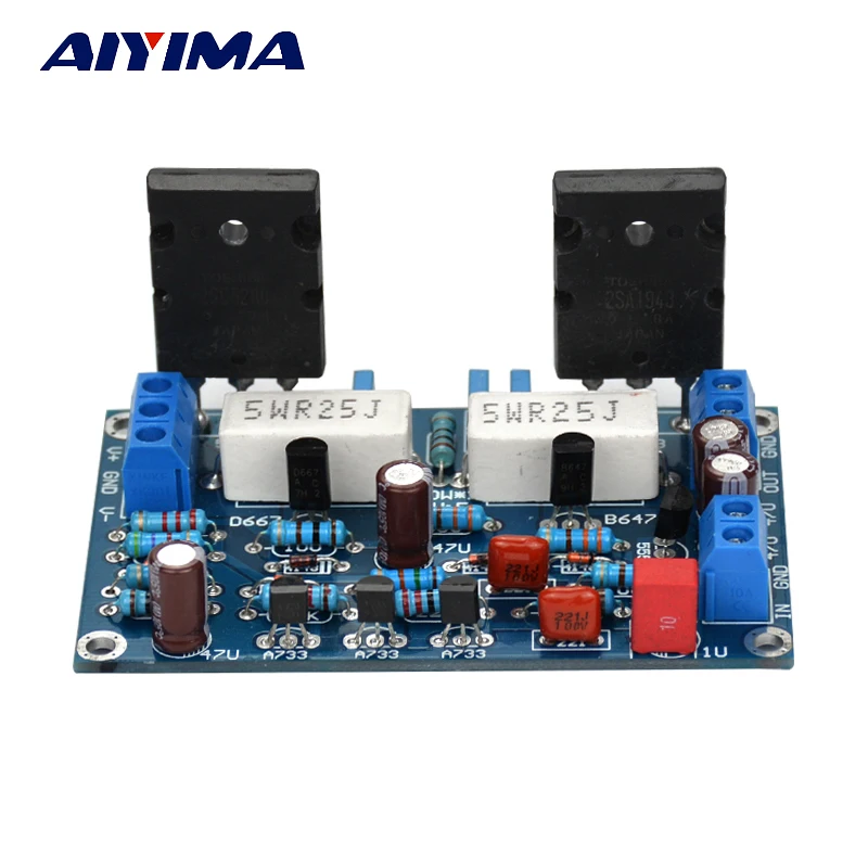 AIYIMA 100W 2SC5200+2SA1943 Audio Amplifier Board HIFI Mono Channel Amplifier Dual DC35V Speaker Home Theater DIY AIYIMA 100W 2SC5200+2SA1943 Audio Amplifier Board HIFI Mono Channel Amplifier Dual DC35V Speaker Home Theater DIY