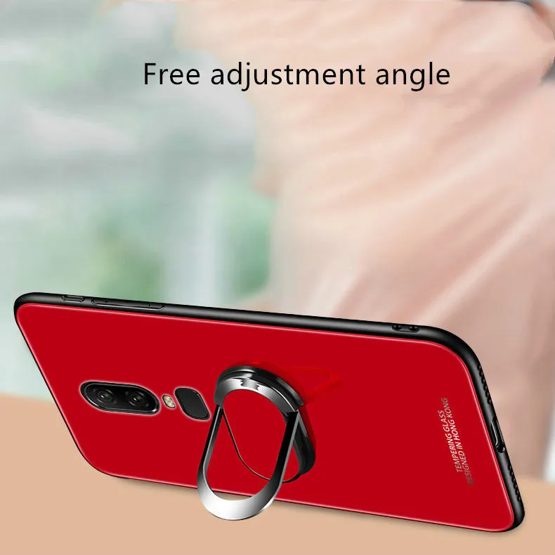 Чехол для OnePlus 6T роскошный мягкий чехол из ТПУ с краями закаленного стекла