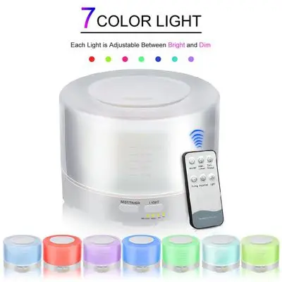 

500ml Remote Control Air Aroma Ultrasonic Humidifier With Color LED Lights Electric Aromatherapy Essential Oil Diffuser