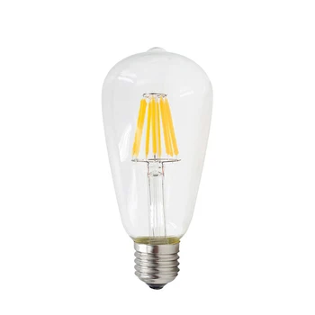 

4pcs/lot LED Dimmable Edison Filament Bulb ST64 8W 220V No Flicker Warm Color For Bar Coffee Shop Restaurant Retro Lighting DIY