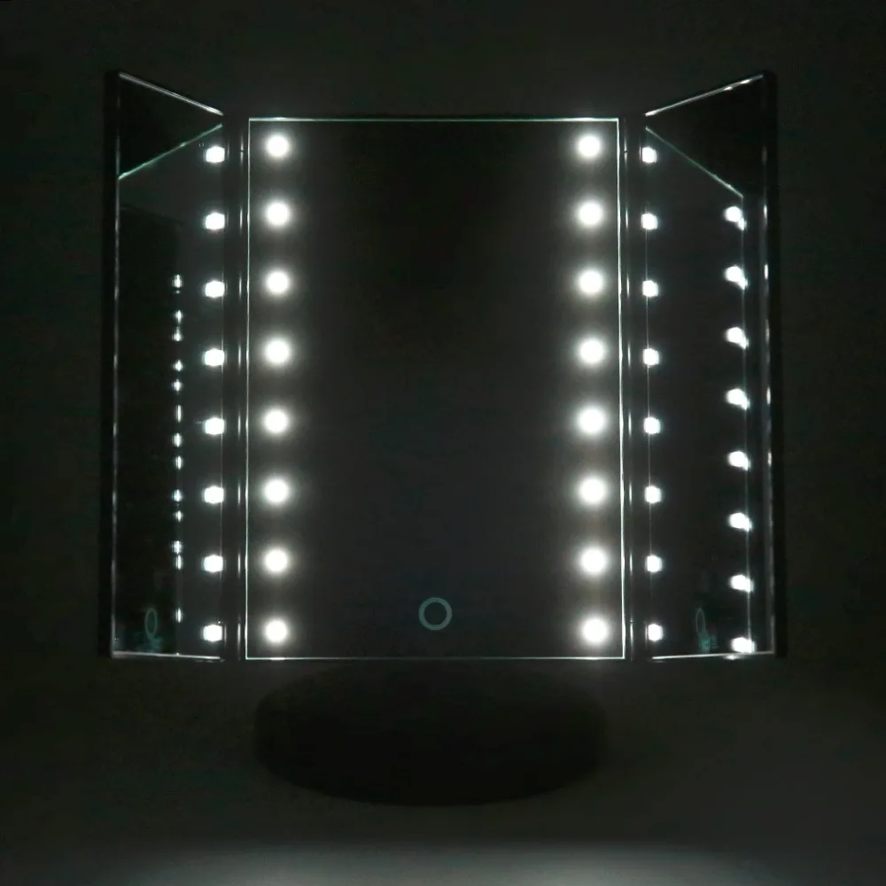 Портативный складной регулируемый светодиодный настольный светильник, светящееся зеркало для макияжа, косметическое зеркало, настольная столешница, USB светильник, зеркала