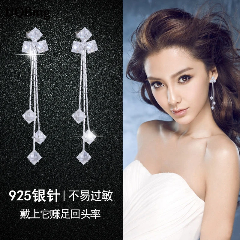 Wholesale Silver Earrings Temperament 925 Sterling Silver Rhinestone Stud Earrings For Women Good Jewelry Brincos Wholesale Silver Earrings Temperament 925 Sterling Silver Rhinestone Stud Earrings For Women Good Jewelry Brincos