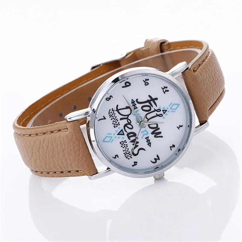Women's watches 2018 fashion Neutral Letter Pattern Fashion Leather Quartz Wrist Watch clock Relogio feminino M02 (5)