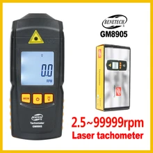 Цифровой Лазерный Фото тахометр Бесконтактный ЖК Tach RPM метр Скорость вращения детектор широкий измерительный GM8905-BENETECH