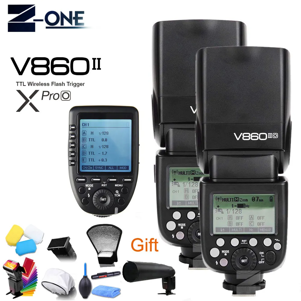 Godox Ving V860II V860II-O 2,4G HSS 1/8000 литий-ионный аккумулятор TTL вспышка для камеры+ беспроводной передатчик Xpro-O для Olympus Panasonic - Цвет: KIT 4